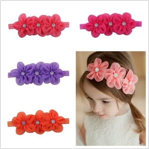 Hair Accessories Lovely Baby Headband Fake Flower Nylon Hair Bands For Kids Artificial Floral Elastic Head Bands Headwear