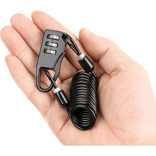 Mini Bike Lock MINI Cycling Helmet Bicycle Cable Lock 3 Digit Combination Anti-theft Bicycle Motorcycle Lock Security Cable lock
