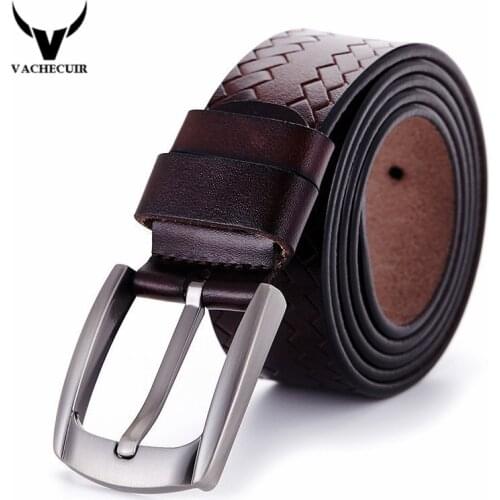 VACHECUIR Cinto Masculino Designer High Quality Genuine Leather Pin Buckle Belt Men Luxury Brand Belts for Men Business Belts