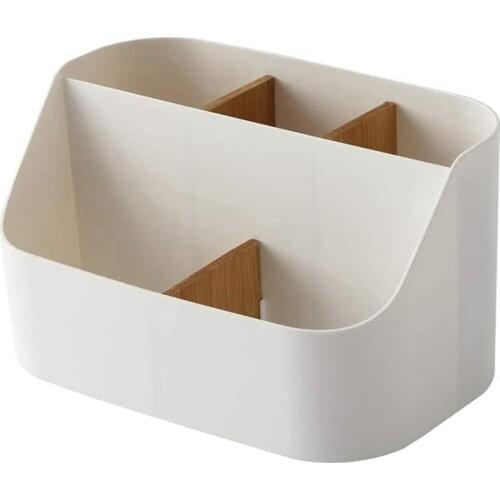 Desk Organizer Remote Control Holder Makeup Caddy Box for Home & Office