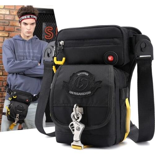 Top Quality Nylon Drop Waist Leg Drop Bag for Men Fashion Riding Fanny Pack Military Rider Travel Men Messenger Shoulder Bag