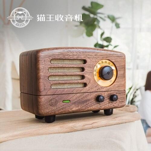 NEW ORIGINAL RADIO MW-6 Handmade in walnut Elvis Utopia FM retro Bluetooth speaker retro radio stereo 3.5MM audio and Bluetooth