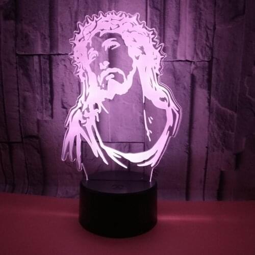 New Jesus 3d Night Light Touch Colorful Remote Control Creative Holiday Gift Led 3d Small Led Night Kids Lights Lamps