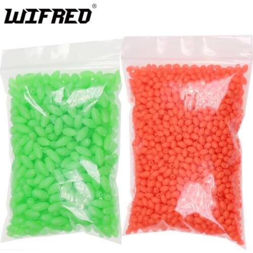 Wholesale Luminous Fishing Beads Oval Soft Rubber Glowing Bead For Egg Fly Treble Hook Saltwater Fishing Rigs Tackle Green & Red