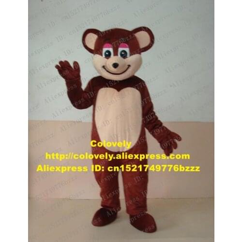 Likable Brown Bear Mascot Costume Mascotte Ursus Arctos With Big Black Eyes Small Black Nose Adult Fancy Dress No.808 Free Ship