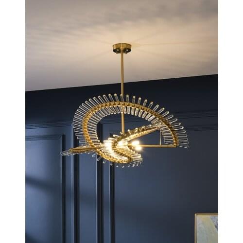 Postmodern luxury LED crystal chandelier Nordic creative living room hanging lamp Hotel decor lights restaurant lighting fixture