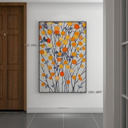 Handmade Oil Abstract Painting Modern Colorful Flowers Vertical Rectangle Wall Art On Canvas For Living Room Decorations