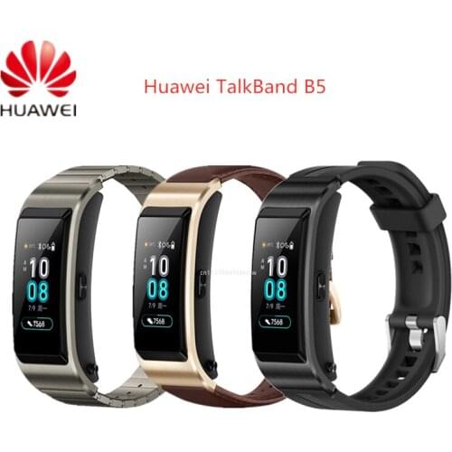 99% New Huawei TalkBand B5 Talk Band Bluetooth Smart Bracelet Wearable Sports Wristbands Touch AMOLED Screen Call Earphone Bands