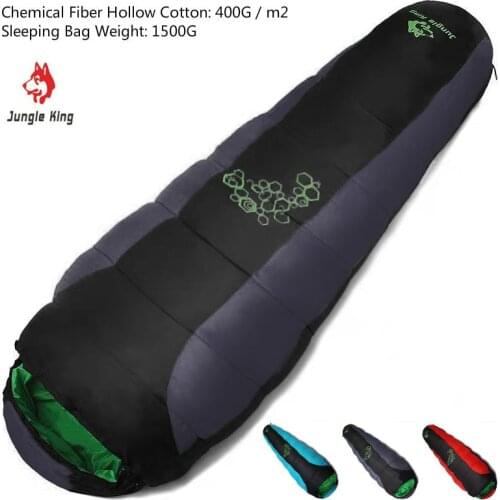 Jungle King Adults Filled Four-Hole Cotton Sleeping Bags Outdoor Sports Hiking Camping Mummy Sleeping Bags Three Colors 1500G