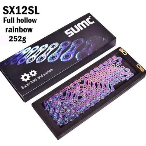 SUMC All Hollow Red-black 11 Speed 12 speed Bicycle Chain SX11SL SX12SL MTB Chain Road Bike Chains Diamond Like Coating