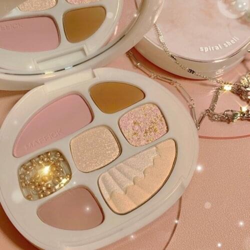 7 Colors Eyeshadow Plate Multifunctional Eye Shadow Highlight Plate Waterproof Long Lasting Matte Shimmer Glitter Eye Shadow