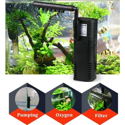 3 in 1 Mini Aquarium Internal Filter Multi-function Submersible Aqurium Water Pump Filter Add Oxygen For Fish Turtle Tank