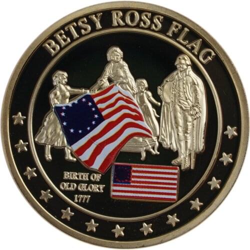 American Flag Commemorative Gold Coin Custom Metal Commemorative Badge Coin