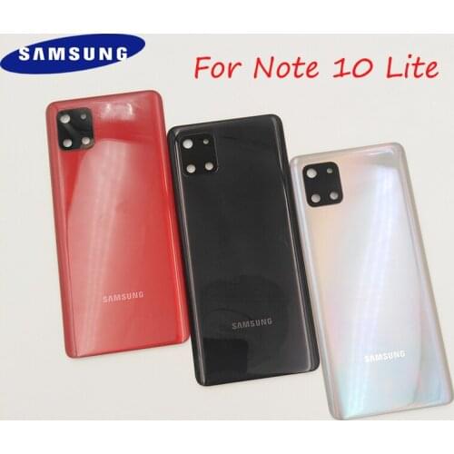 Samsung Galaxy Note 10 Lite Back Battery Cover Rear Door Housing Replacement Case Repair Panel Parts With Camera Lens Frame+Logo