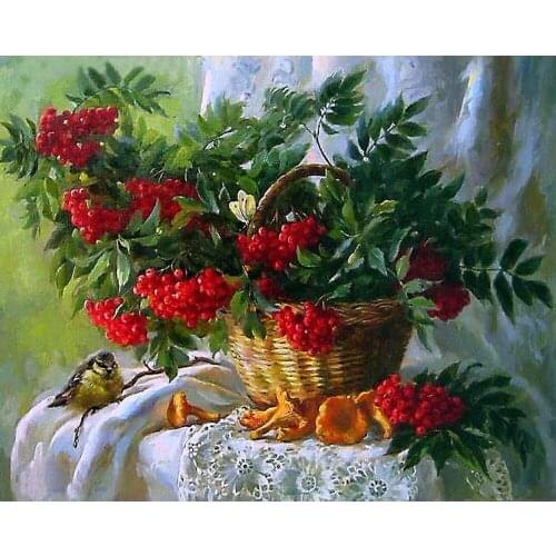 3D Flower fruit Pattern Diamond Embroidery DIY Needlework Diamond Painting Cross Stitch Full Drill Rhinestone Painting Decor