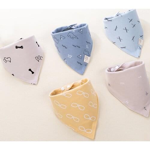 5 PCS/Lot Baby Bibs Bandana Cotton Burp Cloths Newborn Infant Toddler Girl Boy Wipes Bib Scarf Colorful Saliva Fashion Patterns
