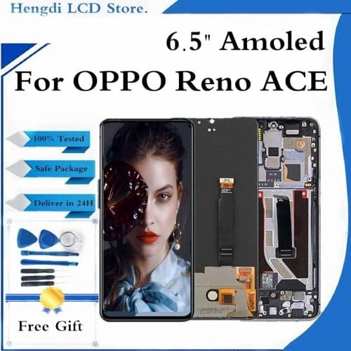 AMOLED For OPPO Reno ACE PCLM10 LCD Display Screen With Frame Touch Panel Digitizer Assembly Replace Part