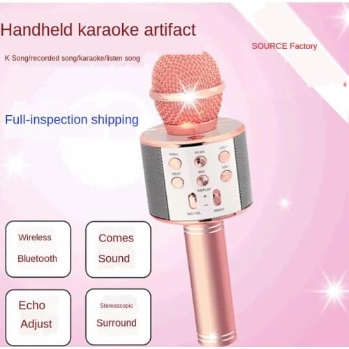 WS 858 wireless USB microphone professional condenser karaoke mic bluetooth stand radio mikrofon studio recording studio WS858