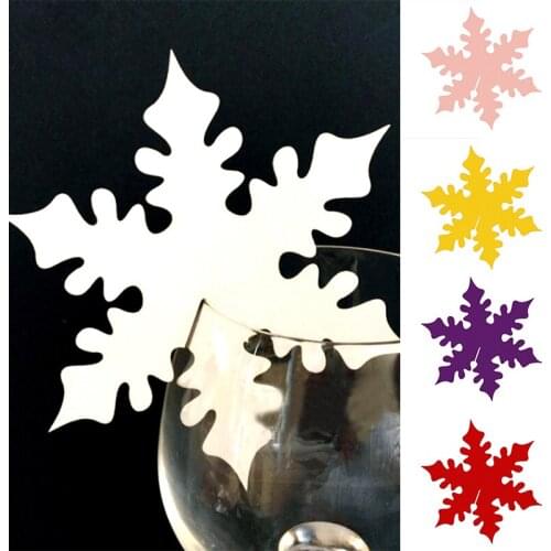 Glossy paper Snowflake Paper Place Card Escort Card Cup Card Wine Glass Card For Wedding Party Decoration Favors Supplies