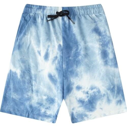 Streetwear Joggers Pockets Baggy Pants Mens Solid color tie-dye Shorts 2021 Summer Casual Short Oversized Hip Hop Cargo Shorts