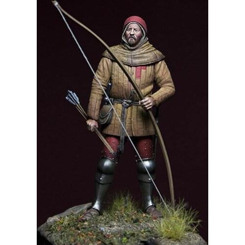 Resin Figure 1/24 75mm ancient man stand with arrow Model Unassambled Unpainted Figure Building Kit