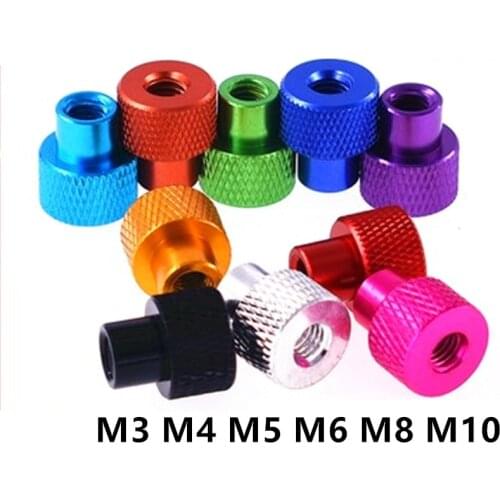 M3 M4 M5 M6 M8 M10 Colour Aluminium Alloy Hand Tighten Knurled Thumb Nut for FPV RC Car Parts Hardware