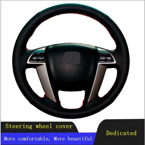 Car Products DIY Car Accessories Steering Wheel Cover Black Artificial Leather For Honda Accord 8 Crosstour Odyssey 2010-2013