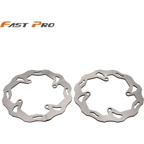Motorcycle Front Rear Wavy Brake Disc Rotor Set For SUZUKI RMZ250 2007-2018 RMZ450 2005-2017 RMX450Z 2010-2017 Dirt Bike