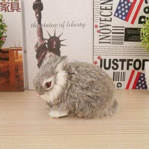 Creative small cute simulation rabbit toy polyethylene & furs gray rabbit model about 10x13x7cm 1648