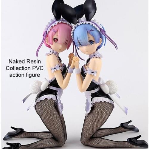 1/4 Scale Re:Life In A Different World From Zero Rem Ram Bunny Ver Kneeling Ver Resin Naked Collection anime figures
