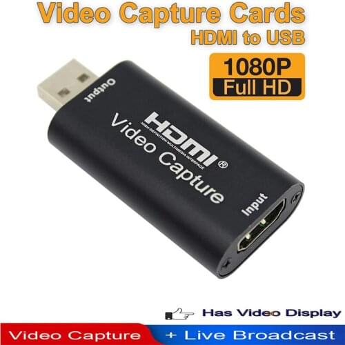 Mini 4K Video Capture Card USB 2.0 HDMI Video Grabber Record Box fr PS4 Game DVD Camcorder HD Camera Recording Live Streamin