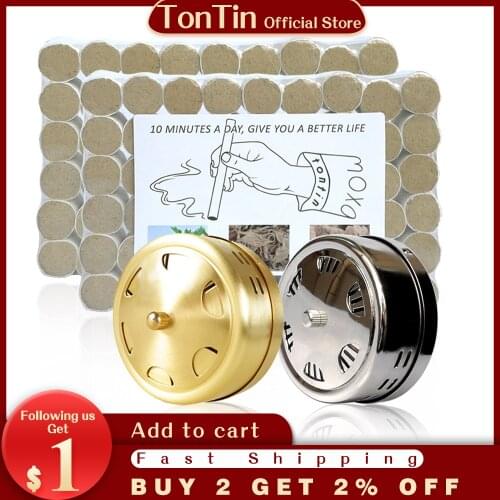 Mugwort 5 years 45:1 little smoke stick suit 2pcs new type metal moxa box and 108pcs moxa roll gift bag