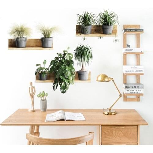 Green Leaf Wall Sticker Room Decor Plant Vinyl Art Decal PVC Home Stickers For Mirrors Casement Doors Shower Bathroom