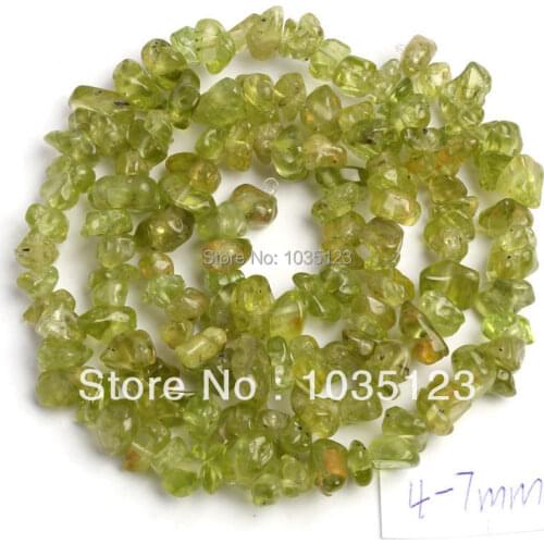 High Quality 3-6mm Natural Peridot Freeform Gravel DIY Gems Loose Beads Strand 40cm Jewelry Making w396