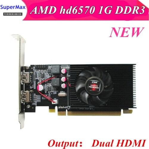 New AMD hd6570 1G DDR3 video card dual hd-mi dual screen output graphics card full height bezel