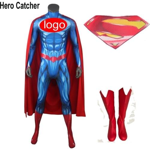 Hero Catcher New 52 Super Cosplay Costume With S Logo Added Super Costume With Cape