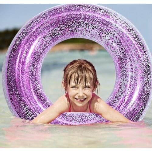 New Summer Inflatable Adult Children Swimming Ring Round Sequin Swimming Ring Beach Pool Party Swimming Ring Baby Floating Ring