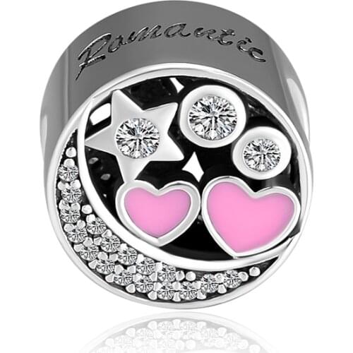 Fits Pandora Charms Bracelets Hearts of Love Beads 100% 925 Sterling-Silver-Jewelry Free Shipping DIY Making