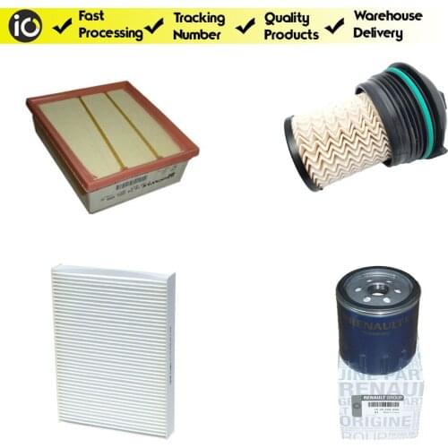 Genuine Service Maintenance Filter Set for Renault Talisman 1.5 (Oil-Pollen-Fuel-Air Filters) Fast Shipment From Warehouse