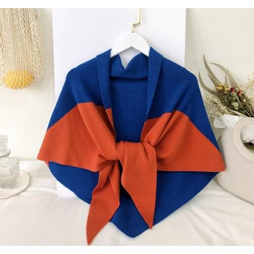 Simple Multicolor Wraps Warm Soft Knitted Shawl Shoulder Pashmina Winter Autumn Girl Tippet Kno Scarves