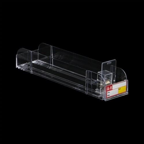 28cm Length PC clear all-in-one supermarket shelf pusher divider Automatic propulsion locker drawer Cigarette drink propeller