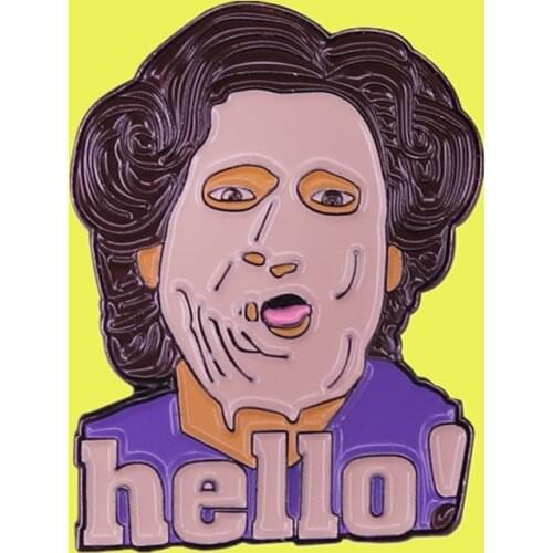 Robin Williams Mrs Doubtfire Daniel Hillard Enamel Pin older woman Cream cake face brooch