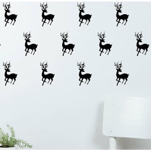 Christmas Reindeer Pattern Kids Room Sticker DIY Home Decor Vinyl Decal Nursery Baby Bedroom Living Room Decor Mural YO-60