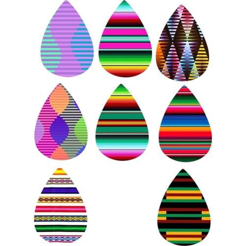 Earrings Customize Mexican Blessed Serape Luck And Teardrop We Can Accept Print Your Logo On Top The Pattern