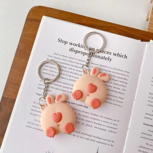 Cute Silicone Protector Cover Keychain for AirTags Girl Boy Key Chain Anti-scratch Anti-fall Leather Case Kawaii for Air Tags