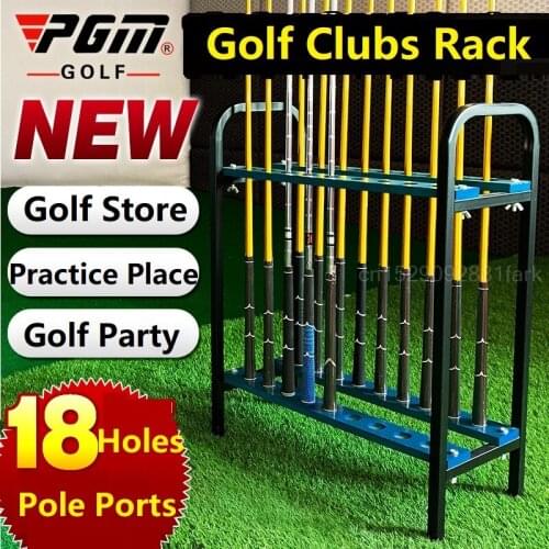 Pgm Golf Club Display Rack Metal Shelf Organizer Golf Clubs Ball Stand Holder Supplies Support 9 / 18 Hole Pole Ports Shelf