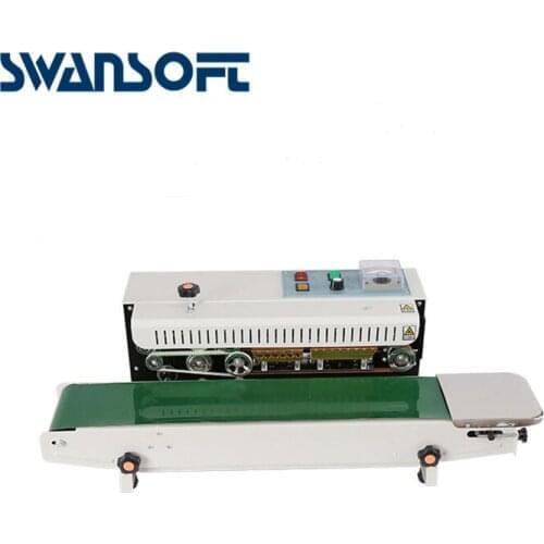 SWANSOFT FR-770 Continuous Film Sealing Machine Plastic Bag Packing PVC Membrane Machine Band Sealer Horizontal Sealer