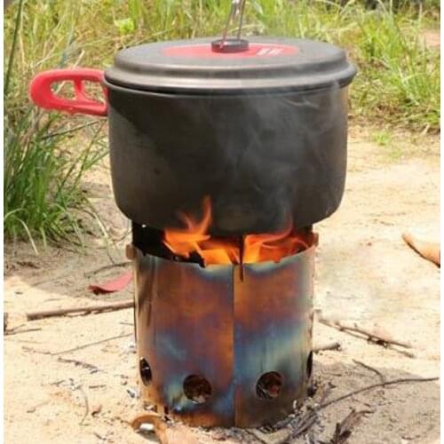Outdoor Camping wood stove Split type barbecue furnace mini stainless steel stove Ultralight Portable folding stove