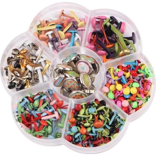 Rivets 6-12mm Mixed Metal Two Claw Nails Color Two Foot Nails Claw Mushroom Nails Childrens Handmade DIY Materials
