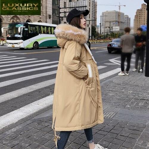 Winter Jackets Womens Down Coats Female Long Down Parka Real Fur Hooded Thick Warm Clothes Korean Fashion Coats LWL1341